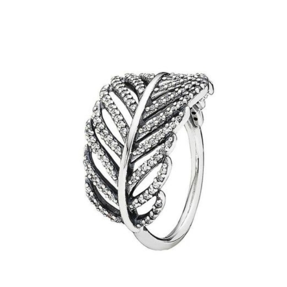PANDORA Light as a Feather Clear CZ Ring Size 50 - Picture 1 of 15
